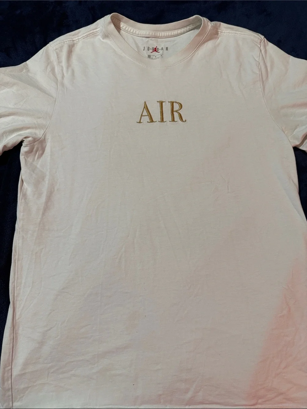 Jordan White Tee with Gold AIR Embroidery Men’s